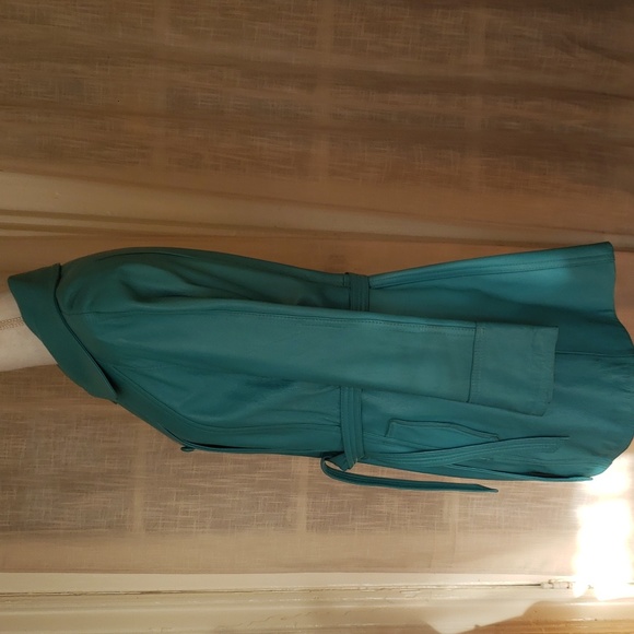 Vintage Marquis of London turquoise leather car coat - Picture 4 of 7
